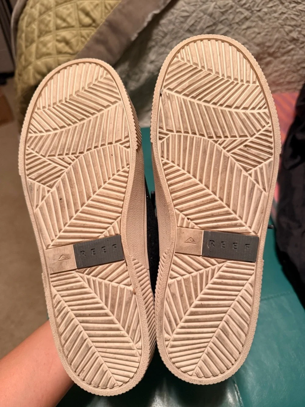 Reef Black Glitter Sneakers with Cream Laces - Picture 4 of 5